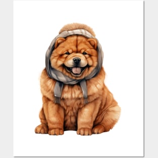 Winter Chow Chow Dog Posters and Art